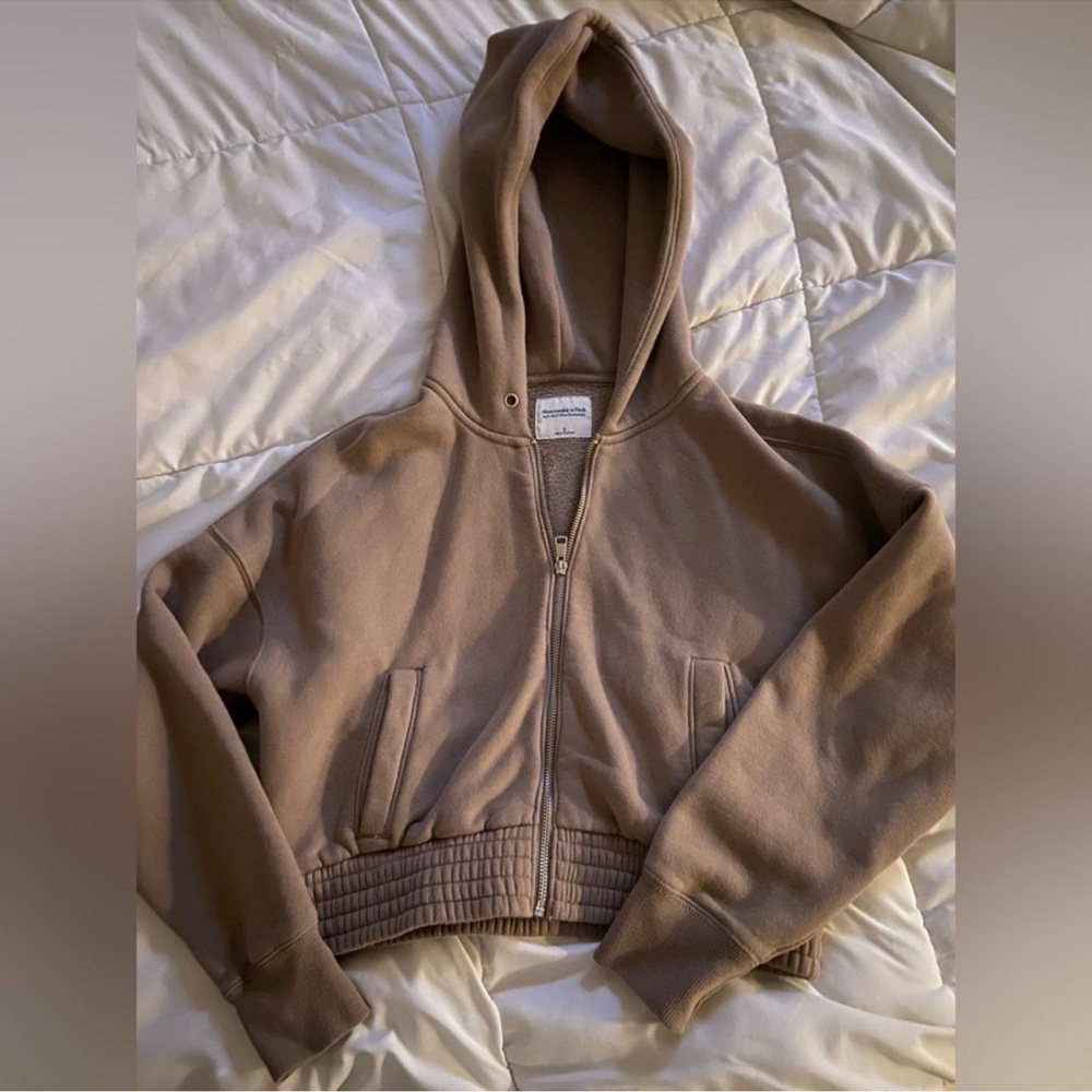 Light Brown A&F Zip-up Hoodie